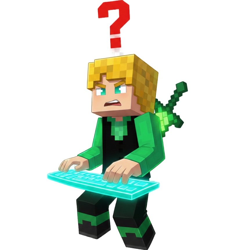 Verwirrter Minecraft Charakter